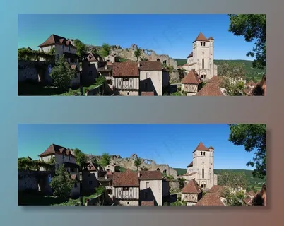 很多，拉波皮，全景，螺柱，废墟，教堂，房屋