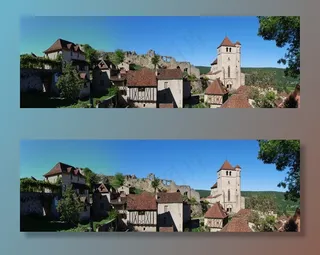 很多，拉波皮，全景，螺柱，废墟，教堂，房屋