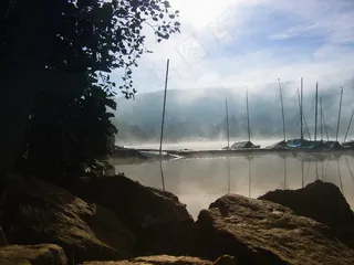 黑森林，湖泊，蒂蒂湖，德国，气氛，船