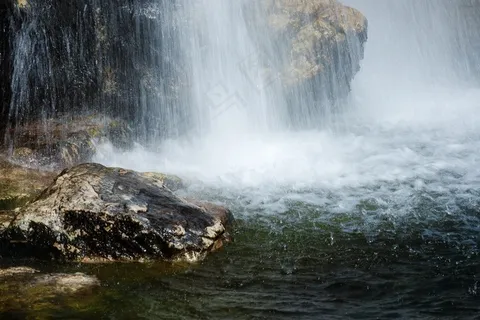 级联，瀑布，水，风景，石头，宁静