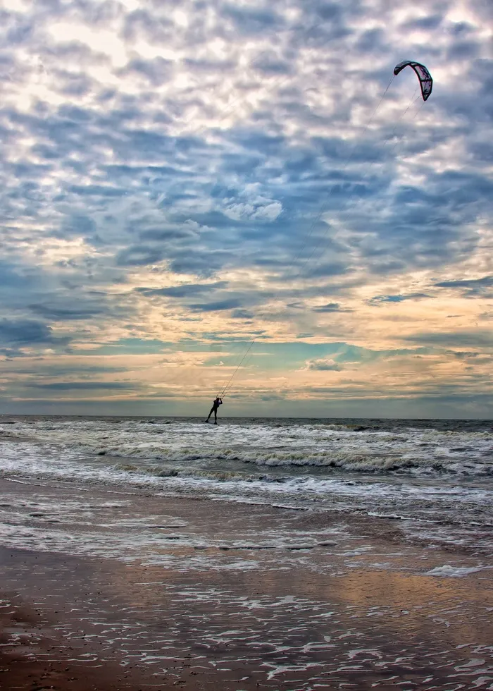 风筝冲浪，风筝冲浪，龙，体育，海，北海