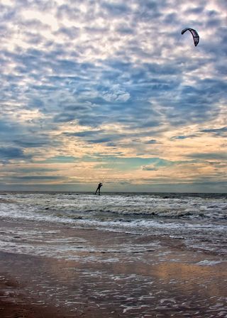 风筝冲浪，风筝冲浪，龙，体育，海，北海