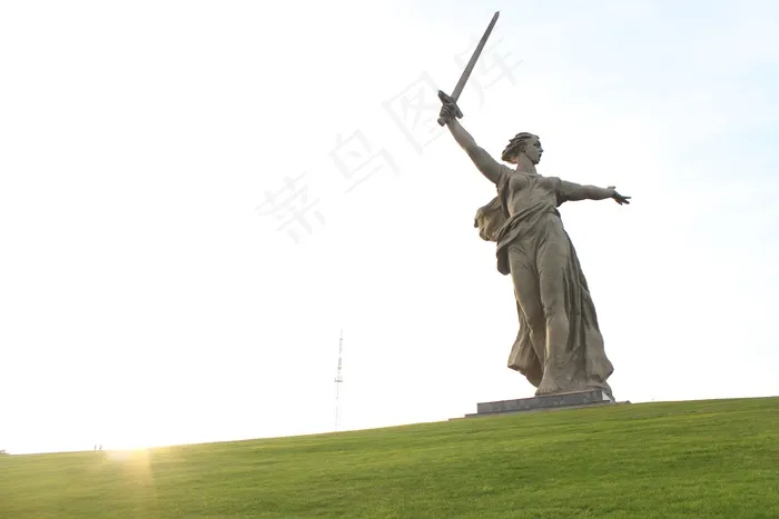 纪念碑，祖国母亲，草，太阳