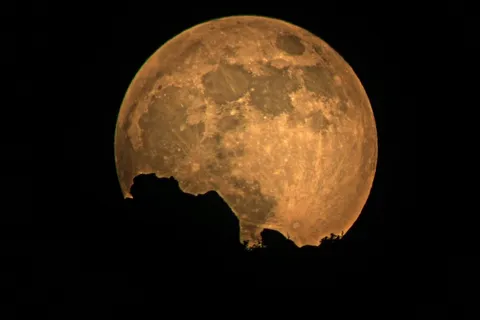 满月，夜晚，风景，天空，户外，月光