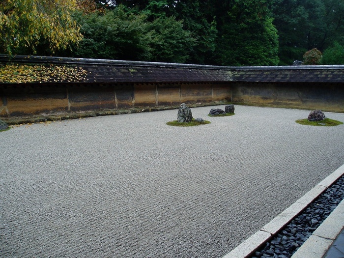 禅宗，花园，鹅卵石，石头，田野，飞机，禅宗花园