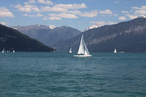 瑞士，布里恩茨湖，山，高山