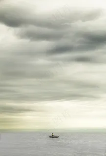 鱼，钓鱼，船，船只，云团，渔夫，性质