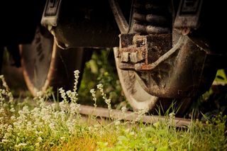 车轮，铁锈，老，金属，车轮，铁路，钢