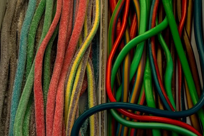 水果胶，水果胶蛇，多彩，宏