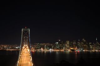 都市夜景,桥梁,夜景照明,夜景工程,贝雷桥,晚上在旧金山湾大桥