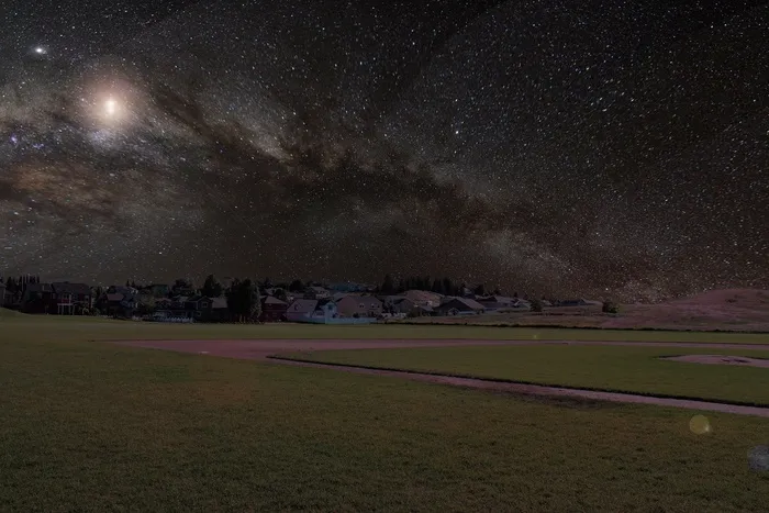 村庄，夜，黑暗，星星，宇宙，宇宙
