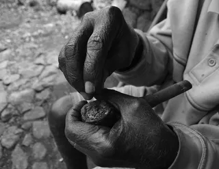 烟斗，烟草，手