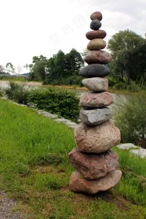 石塔，塔，石头，平衡，建筑，分层