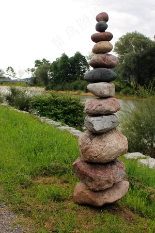 石塔，塔，石头，平衡，建筑，分层