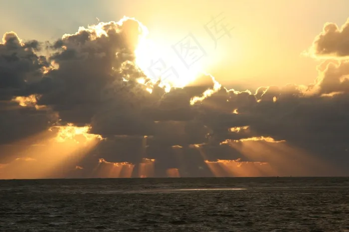 日落，阳光，博尔库姆，北海