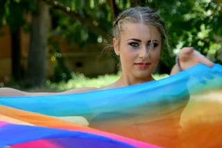 女孩，着色，肖像，诱人，美女，蓝色