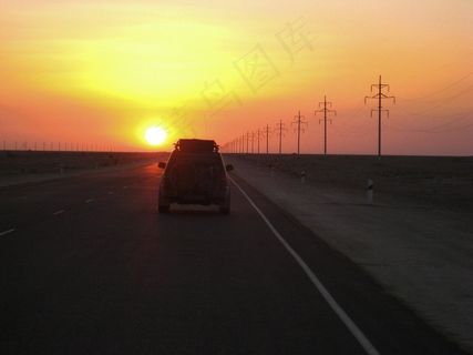 哈萨克斯坦，日落，沙漠，沙