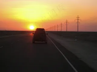 哈萨克斯坦，日落，沙漠，沙