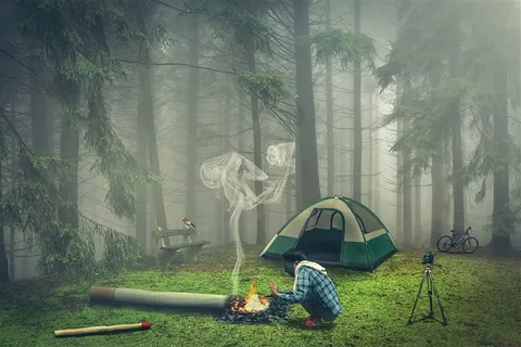 宾夕法尼亚州，自然，雾，烟雾，冬季天气，凉爽，吸烟