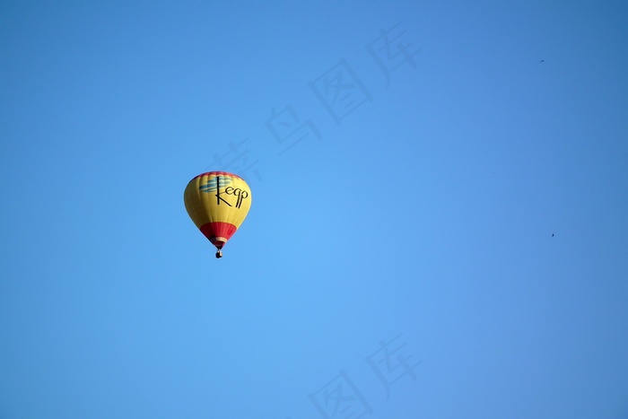 气球，旅程，天空，飞，运输，黄色，蓝色