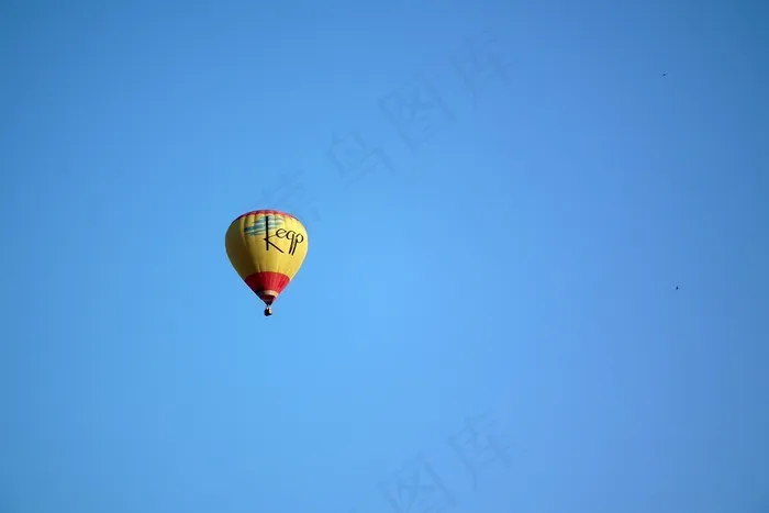气球，旅程，天空，飞，运输，黄色，蓝色