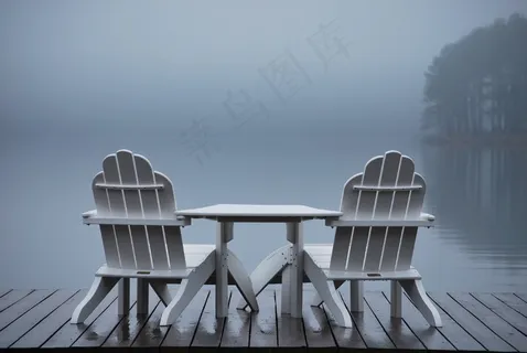 湖，放松，水，椅子，自然，放松，生活方式