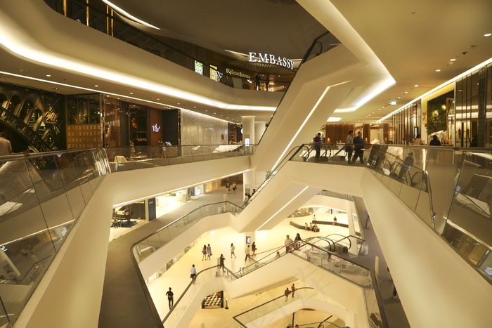 *使馆，购物中心，商店，自动扶梯，商店，曼谷