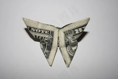 钱，蝴蝶，折纸，美元，一美元，业务