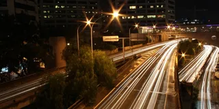 夜，交通，灯，长时间曝光，道路，汽车，城市