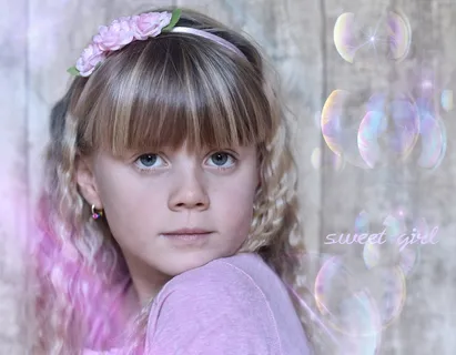 儿童，女孩，金发，漂亮，甜，粉红色