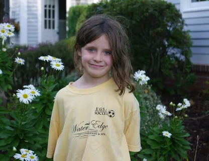 女孩，雏菊，鲜花，夏天，可爱，儿童，户外