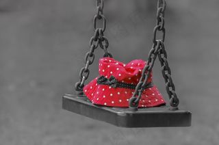 被遗忘的，帽子，红色，秋千，游乐场，时尚