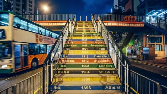 奥运会,阶梯,年,夜,香港,旅游 奥运会,阶梯,年,夜,香港,旅游
