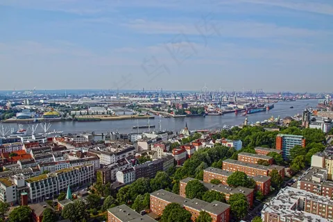 汉堡，港口，易北河，Landungsbrücken，船舶