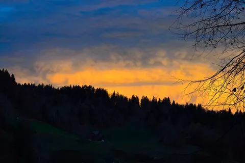 森林，大自然，天空，景观，暮光之城，云