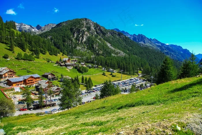 山峦,草原,江岭,风景,树,山假期度假村
