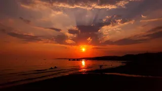 太阳，日落，海，土耳其，云，Abendstimmung，天空