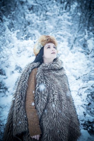 冬季，时尚，女孩，年轻，模型，女人，雪