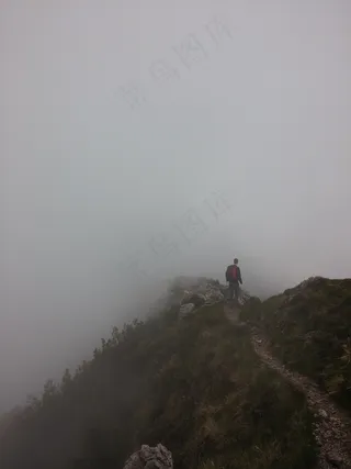 径，路径，徒步旅行者，雾，薄雾，山，方式