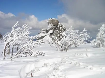克尔科诺谢大山,冬天,斯雷尼察 克尔科诺谢大山,冬天,斯雷尼察