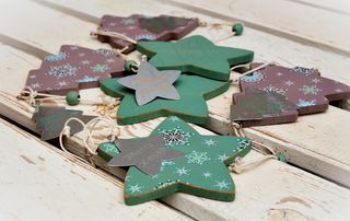 一品红，圣诞节，圣诞节装饰，木材