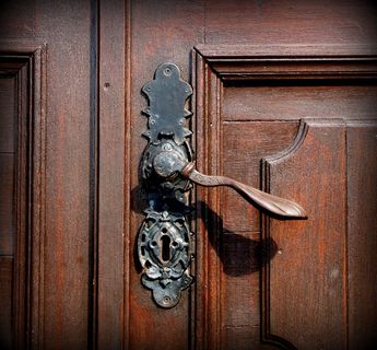 老，句柄，木，门，门，入口，铁，锁