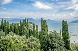 加尔达湖，锡尔苗内，自然，水，海滩，旅行