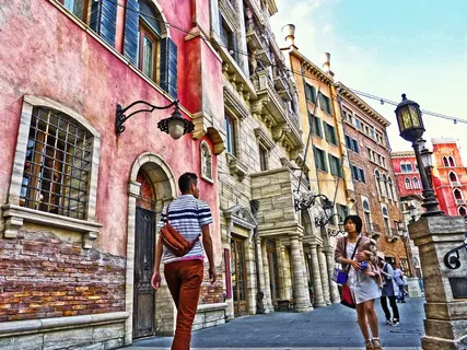 ,步行街,建筑,街道,在旧城的多彩建筑