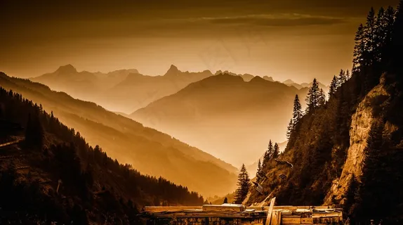 阿尔贝格山口,景观,Abendstimmung,暮光之城 阿尔贝格山口,景观,Abendstimmung,暮光之城