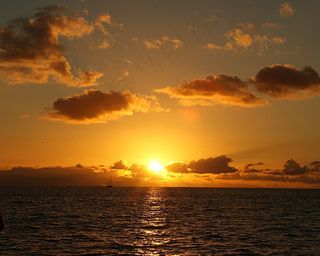 日落，海，假期，旅行，水，太阳，晚上，天空