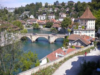 伯尔尼，桥，江，城市，历史，老