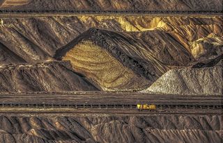 露天采矿，原材料，硬煤，印地