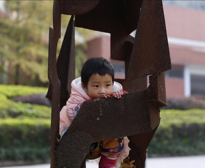孩子们，重庆，雕塑，铁锈
