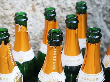 香槟酒瓶，空，醉酒，打开